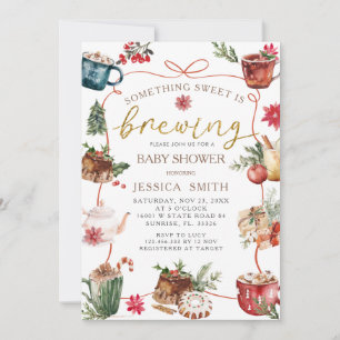 Something Sweet is Brewing Baby shower Invitation Kaart