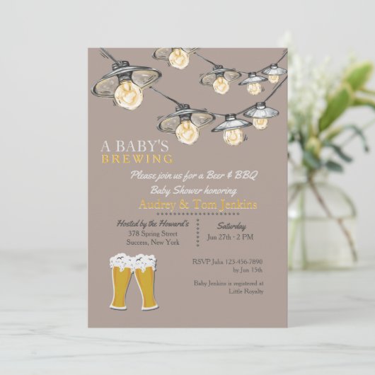 Something's Brewing Baby shower 2 Kaart (Staand voorkant)