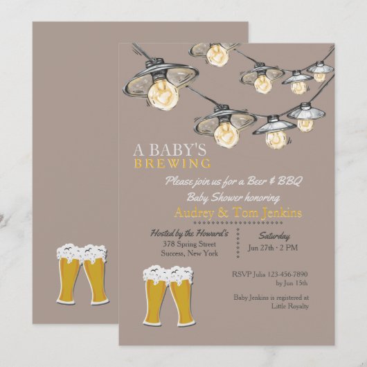 Something's Brewing Baby shower 2 Kaart (Voorkant / Achterkant)