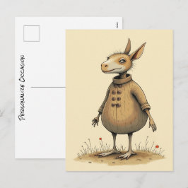 Something's In The Air Vintage Cartoon Animals  Feestdagenkaart