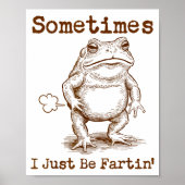 Sometimes I Just Be Fartin’ Frog Funny Rude Silly  Poster (Voorkant)