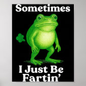 Sometimes I Just Be Fartin' Frog Funny Sarcastic S Poster (Voorkant)