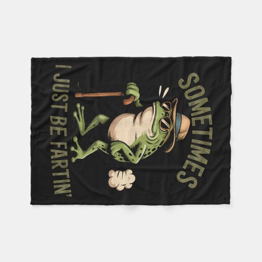 Sometimes I Just Be Fartin' Funny Frog Farting Fleece Deken (Voorkant (Horizontaal))