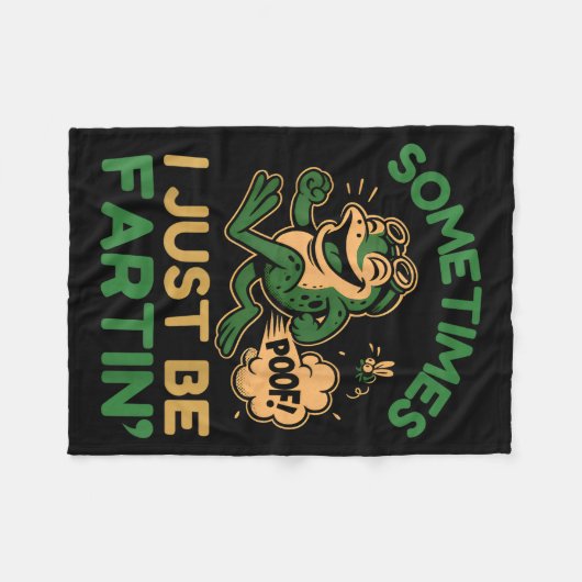 Sometimes I Just Be Fartin, Funny Frog  Fleece Deken (Voorkant (Horizontaal))