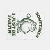 Sometimes I Just Be Fartin' Funny Frog  Fleece Deken (Voorkant (Horizontaal))