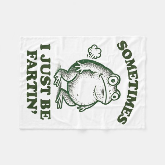 Sometimes I Just Be Fartin' Funny Frog  Fleece Deken (Voorkant (Horizontaal))