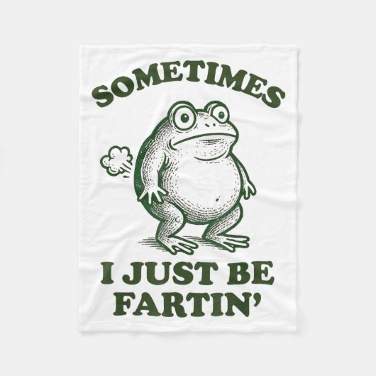 Sometimes I Just Be Fartin' Funny Frog  Fleece Deken (Voorkant)