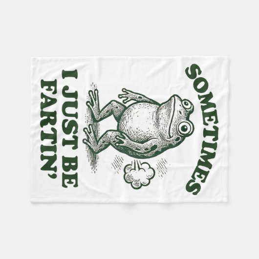 Sometimes I Just Be Fartin' Funny Frog  Fleece Deken (Voorkant (Horizontaal))
