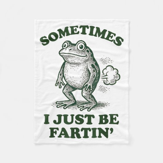 Sometimes I Just Be Fartin' Funny Frog  Fleece Deken (Voorkant)