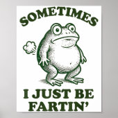 Sometimes I Just Be Fartin' Funny Frog Poster (Voorkant)