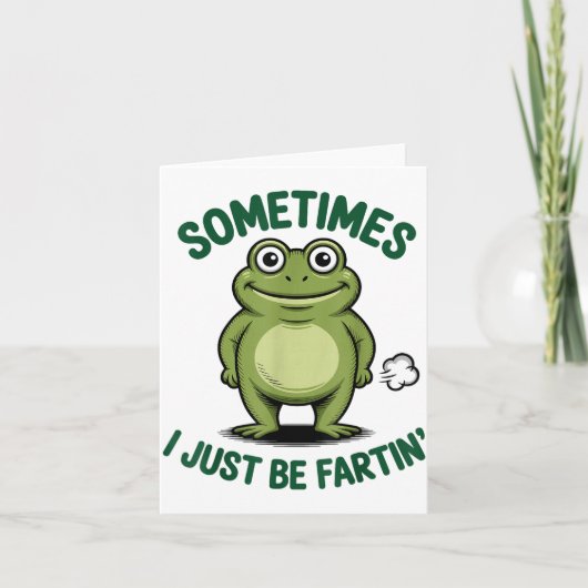Sometimes I Just Be Farting Frog Christmas Funny F Kaart (Voorkant)