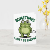 Sometimes I Just Be Farting Frog Christmas Funny F Kaart (Gele Bloem)