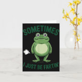 Sometimes I Just Be Farting Frog Christmas Funny F Kaart (Gele Bloem)