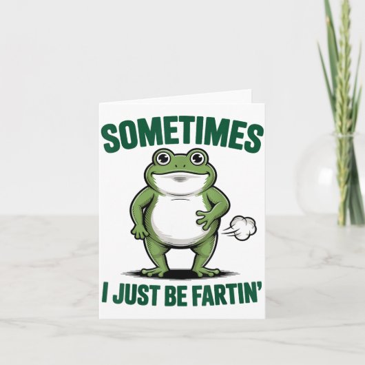 Sometimes I Just Be Farting Frog Christmas Funny F Kaart (Voorkant)