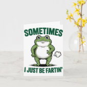 Sometimes I Just Be Farting Frog Christmas Funny F Kaart (Gele Bloem)