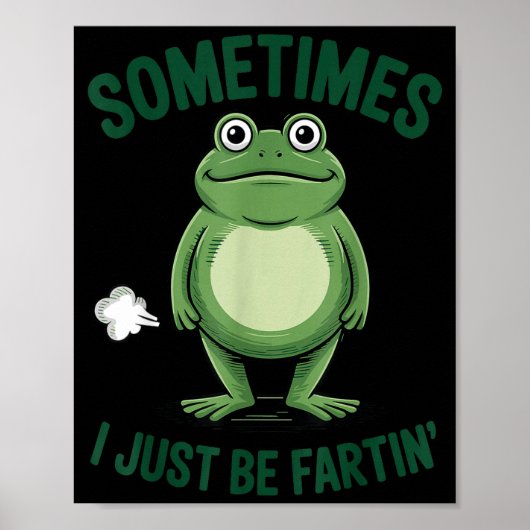 Sometimes I Just Be Farting Frog Christmas Funny F Poster (Voorkant)