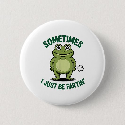 Sometimes I Just Be Farting Frog Christmas Funny F Ronde Button 5,7 Cm (Voorkant)