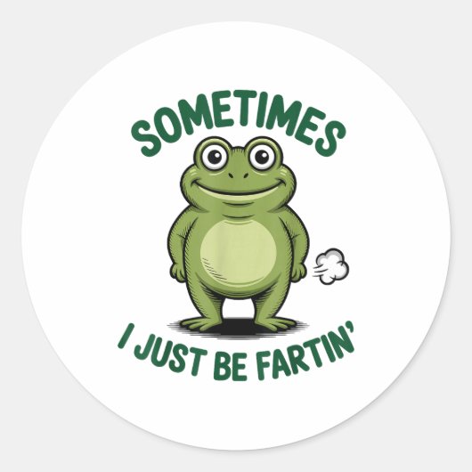 Sometimes I Just Be Farting Frog Christmas Funny F Ronde Sticker (Voorkant)