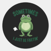 Sometimes I Just Be Farting Frog Christmas Funny F Ronde Sticker (Voorkant)