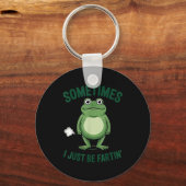 Sometimes I Just Be Farting Frog Christmas Funny F Sleutelhanger (Voorkant)
