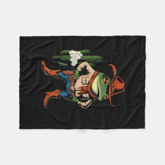 Sometimes I Just Be Farting Funny Cowboy Frog  Fleece Deken (Voorkant (Horizontaal))