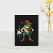 Sometimes I Just Be Farting Funny Cowboy Frog Kaart (Gele Bloem)