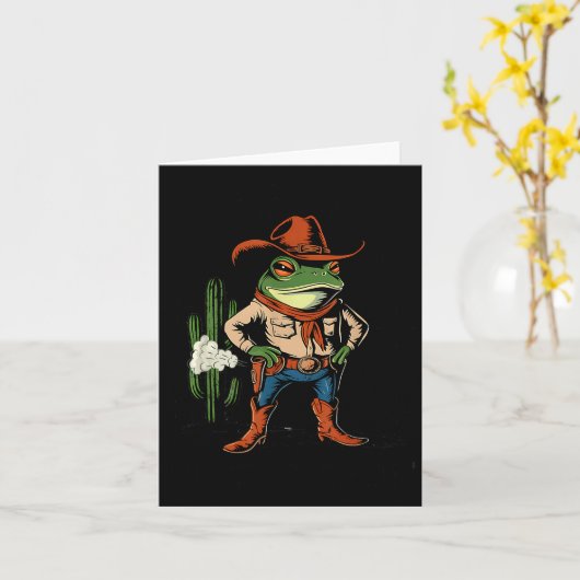 Sometimes I Just Be Farting Funny Cowboy Frog  Kaart (Gele Bloem)