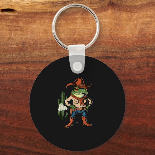 Sometimes I Just Be Farting Funny Cowboy Frog Sleutelhanger (Voorkant)