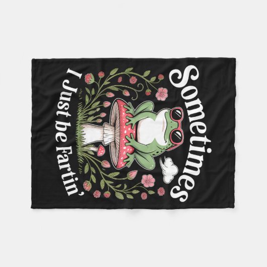 Sometimes I Just Be Farting Funny Frog Fleece Deken (Voorkant (Horizontaal))