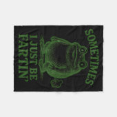 Sometimes I Just Be Farting Funny Frog  Fleece Deken (Voorkant (Horizontaal))