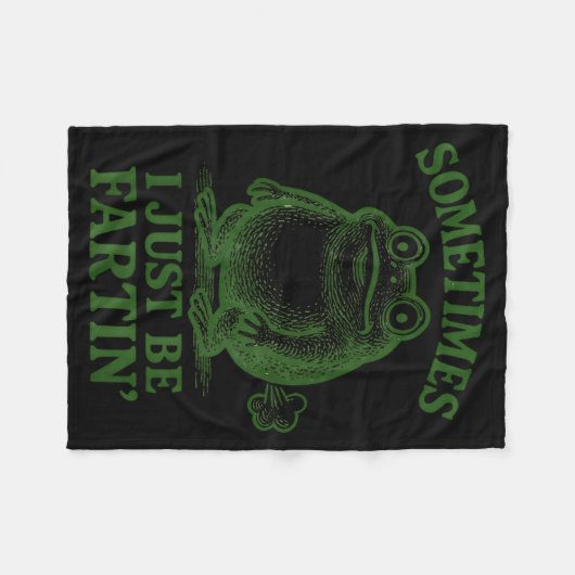 Sometimes I Just Be Farting Funny Frog Fleece Deken (Voorkant (Horizontaal))