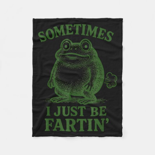 Sometimes I Just Be Farting Funny Frog  Fleece Deken (Voorkant)