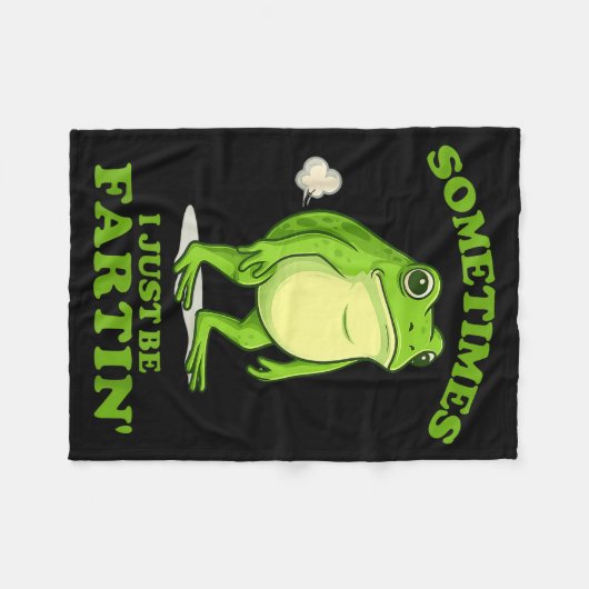 Sometimes I Just Be Farting Funny Frog  Fleece Deken (Voorkant (Horizontaal))