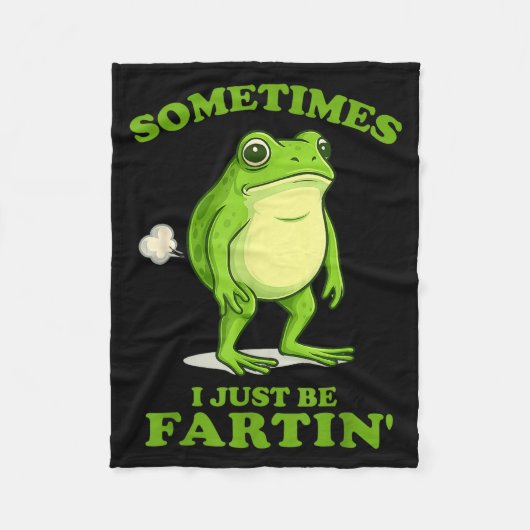 Sometimes I Just Be Farting Funny Frog  Fleece Deken (Voorkant)