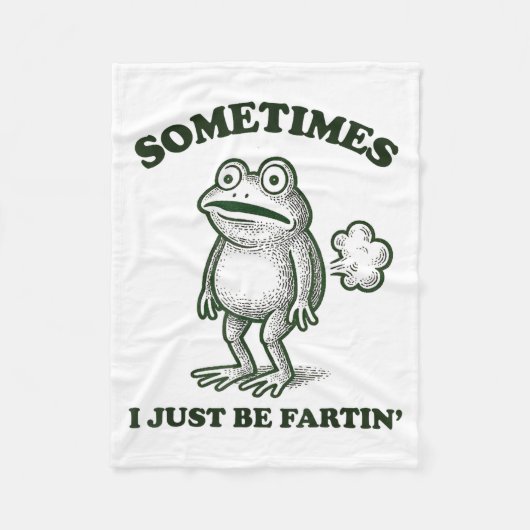 Sometimes I Just Be Farting Funny Frog  Fleece Deken (Voorkant)