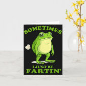Sometimes I Just Be Farting Funny Frog Kaart (Gele Bloem)