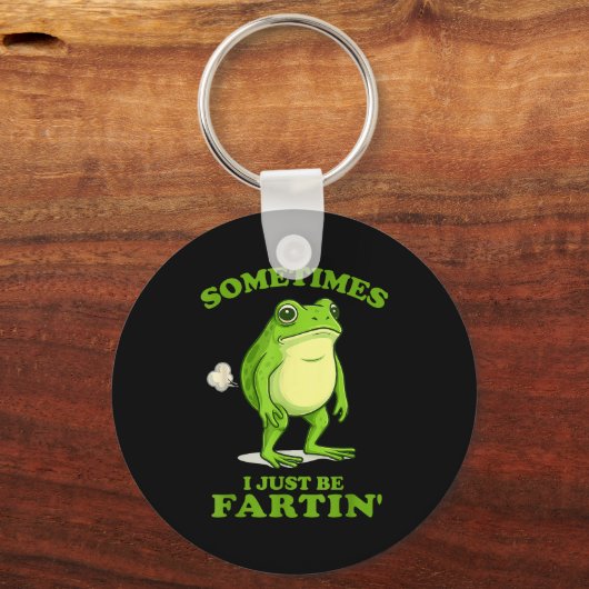 Sometimes I Just Be Farting Funny Frog  Sleutelhanger (Voorkant)