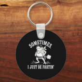 Sometimes I Just Be Farting Funny Frog Sleutelhanger (Voorkant)
