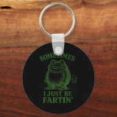 Sometimes I Just Be Farting Funny Frog Sleutelhanger (Voorkant)