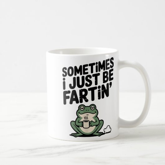 Sometimes I Just Be Farting Funny Meme Silly Frog  Koffiemok (Rechts)