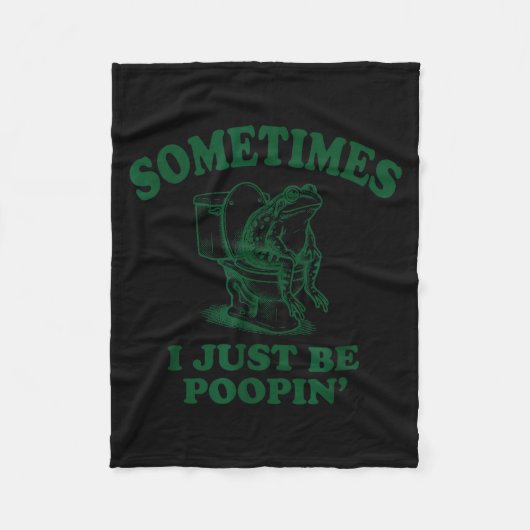 Sometimes I Just Be On' Funny Frog  Fleece Deken (Voorkant)