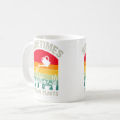 Sometimes I Wet My Plants Funny Gardener Retro Gar Koffiemok (Voorkant links)