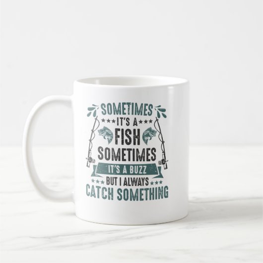 Sometimes Its A Fish Buzz - Funny Fishing Rod Love Koffiemok (Links)
