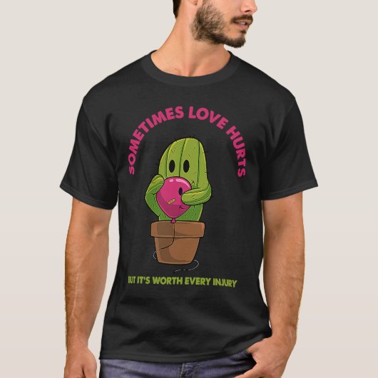 Sometimes Love Hurts Emo Heartbroken Sad Broken He T-shirt (Voorkant)