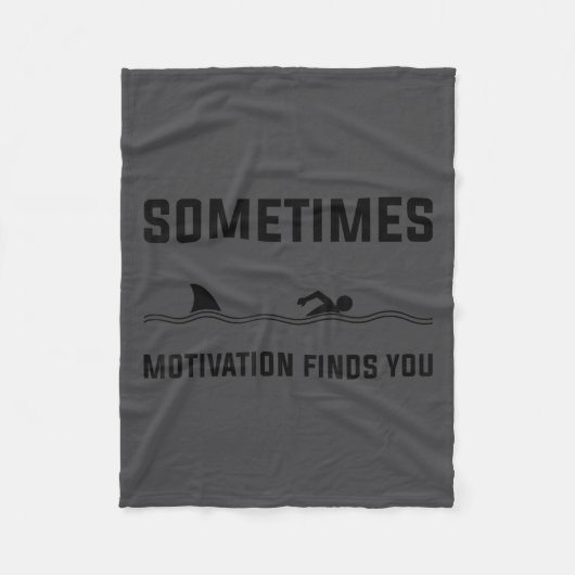 Sometimes Motivation Finds You Swimming Shark Moti Fleece Deken (Voorkant)
