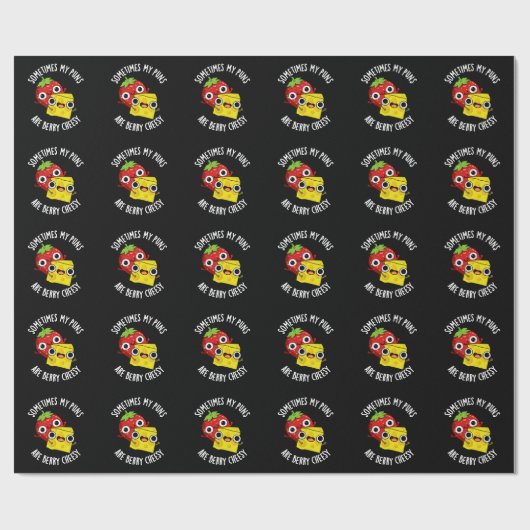 Sometimes My Puns Are Berry Cheesy Dark BG Cadeaupapier (Vlak)