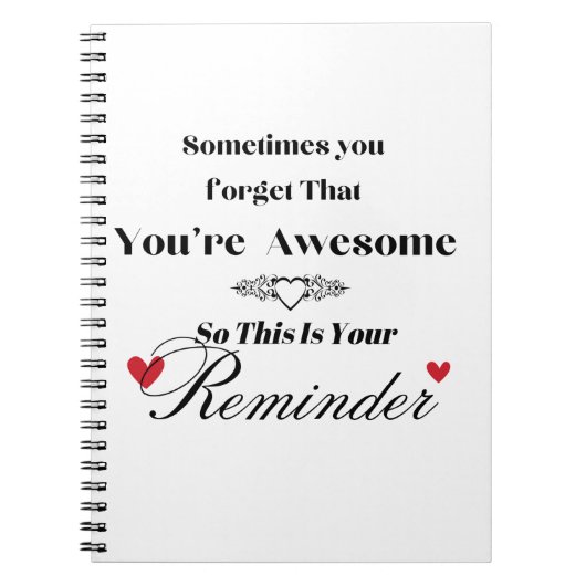 Sometimes You Forget You're Awesome Notebook  Notitieboek (Voorkant)