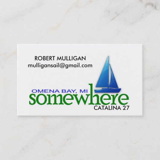 SOMEWHERE Card - ROBERT MULLIGAN Visitekaartje (Voorkant)