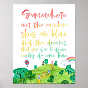 Somewhere Over The Rainbow Muur Kunst Poster