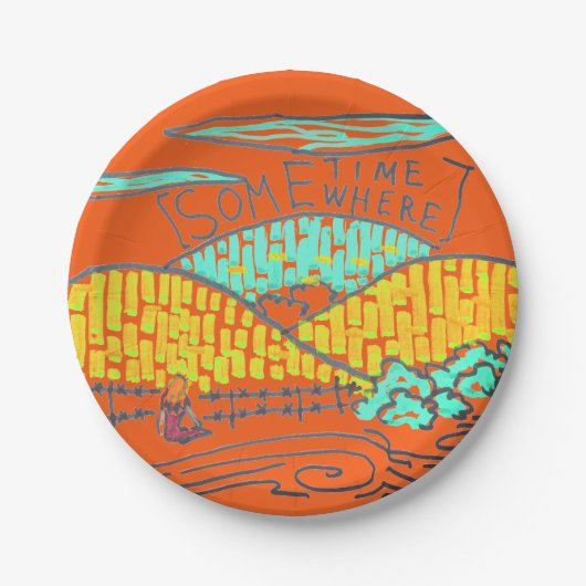 Somewhere / Sometime Dinner Plate Papieren Bordje (Voorkant)